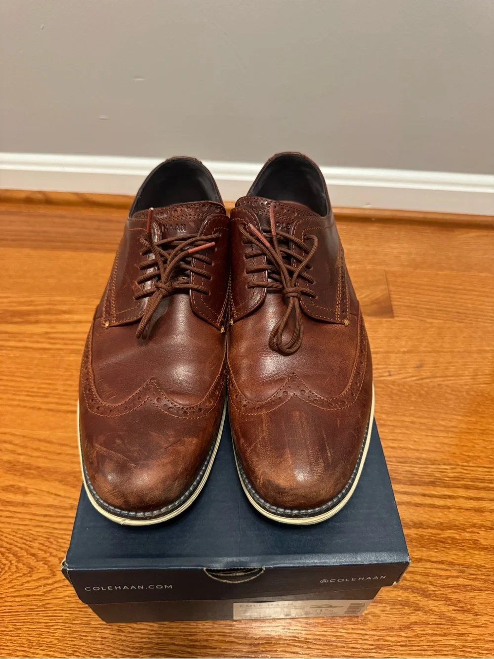 Cole Haan Men's Brown Leather Wingtip Oxfords